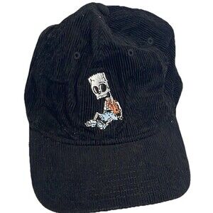 The SIMPSONS BART Skeleton Corduroy Hat Cap Adult Adjustable Black Character TV
